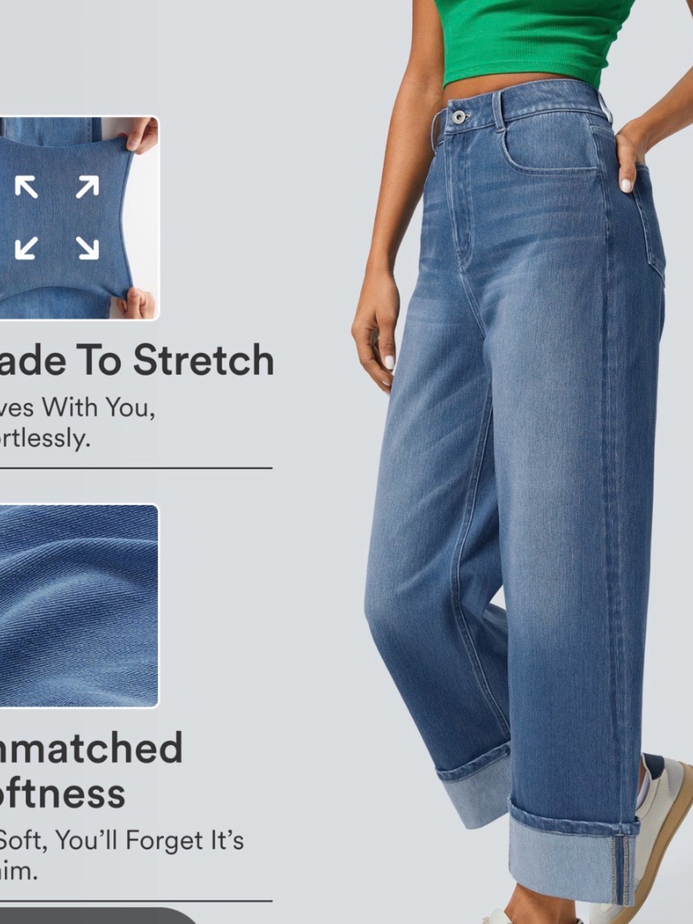 HALARA Stretch Boyfriend Jeans in Blue